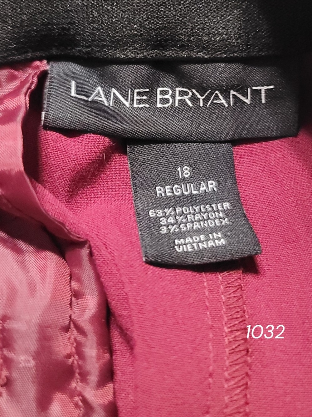 LANE BRYANT - Size 18 Women’s Magenta / Fuscia Straight-Leg Pants - Picture 5 of 6